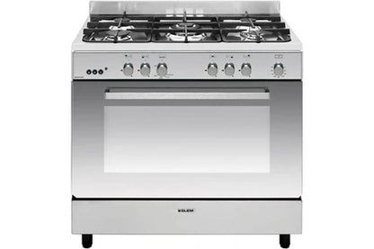 Gaziniere Glem Glem Cuisinière Piano De Cuisson 5 Foyers Brûleurs Gaz Inox 90X60Cm Four Catalyse Gazinière 104L Ge960Cbix2