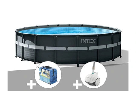 Piscine tubulaire INTEX KIT PISCINE TUBULAIRE INTEX ULTRA XTR FRAME RONDE 5,49 X 1,32 M + BÂCHE À BULLES + ROBOT NETTOYEUR