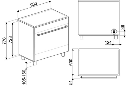 Piano de cuisson SMEG L'ECLIPSE SCB91XI9