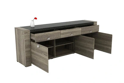 Ensemble buffet + table basse + meuble tv - plateau effet granite - séjour meteorite