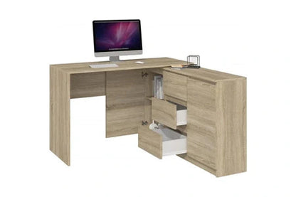 bureau d'angle avec commode bureau/chambre - dimensions bureau : 76x120x50 + commode : 75x120x30 - meuble gain de place -