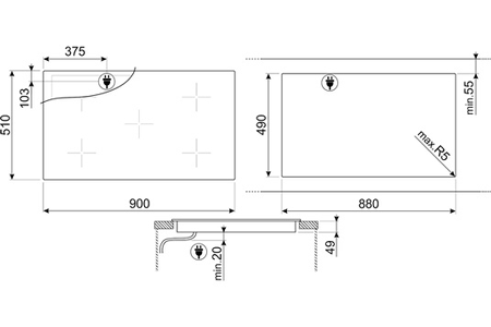 Plaque induction SMEG SI2M7953D