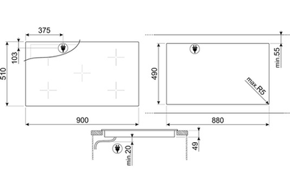 Plaque induction SMEG SI2M7953D