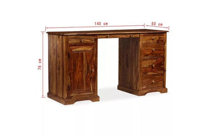 Bureau sur pied bois de sesham massif 140 x 50 x 76 cm meubles de bureau