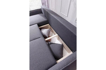 Lena - canapé d'angle réversible convertible - 4 places - style scandinave couleur - gris foncé