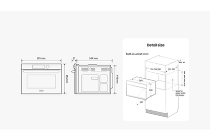 Micro-Ondes Combiné Samsung Nq5B6753Cak Compact Grande Capacite Et Ultra Design