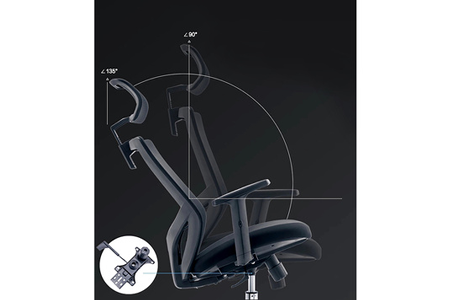 Chaise de travail ergonomique entièrement ajustable