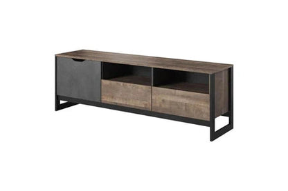 Séjour complet ardensia avec buffet + meuble tv + table basse + 2 vitrines chêne vieilli et graphite