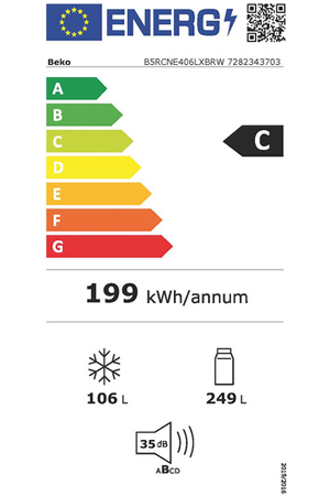 Refrigerateur congelateur en bas BEKO B5RCNE406LXBRW