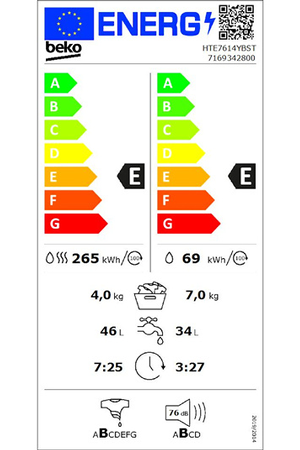 Lave-Linge Séchant Beko Hte7614ybst Slim