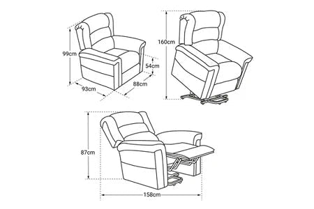 Fauteuil électrique inclinable bernie taupe