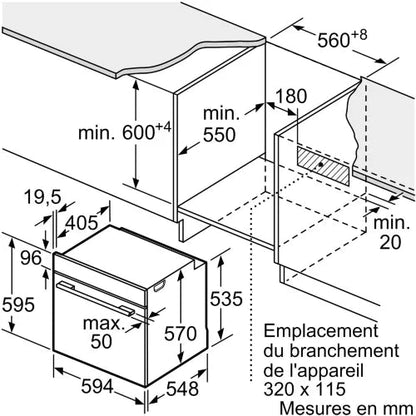 Four encastrable BOSCH HBA374BB1 Serenity Serie 4 Hotair 3D