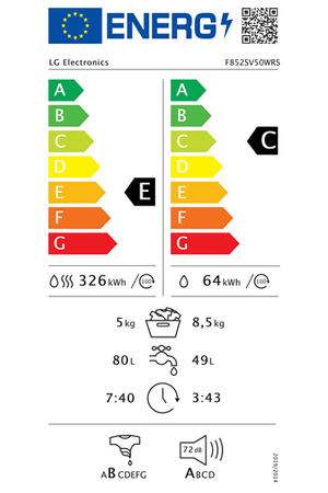 Lave-linge séchant LG F852SV50WRS