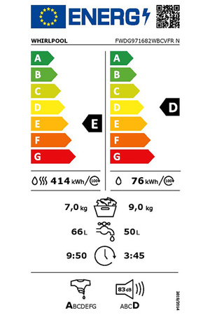 Lave-Linge Séchant Whirlpool Fwdg971682wbcvfrn