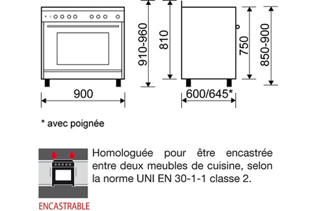 Piano de cuisson AIRLUX CC902GTIX3 - 90CM GAZ INOX