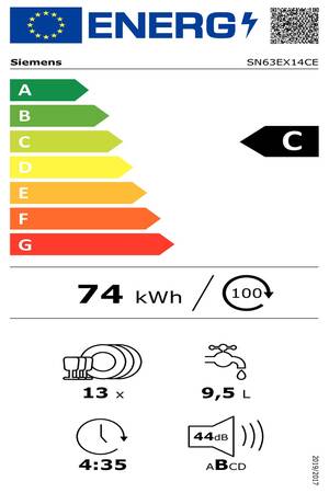 Lave-Vaisselle Siemens Encastrable - Sn63ex14ce 60cm