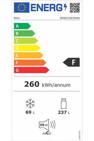 Refrigerateur Congelateur En Haut Beko Rdsa310k30wn