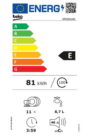 Lave-Vaisselle Beko Dfs28120s 45cm