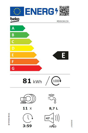 Lave-Vaisselle Beko Encastrable - Pdis28120 45cm