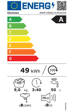 Lave-Linge Hublot Electrolux Ew6f1496aa