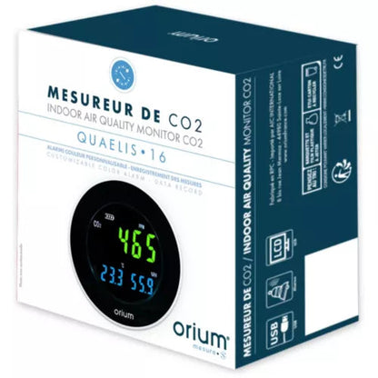 Capteur qualité de l'air ORIUM Mesureur de CO2 Quaelis 16