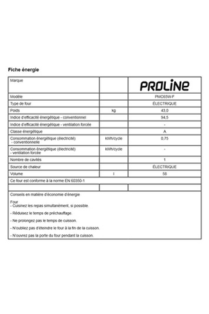 Cuisinière Mixte Proline Pmc65w-F