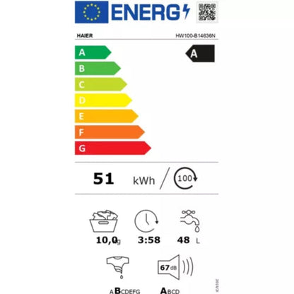 Lave linge hublot HAIER HW100-B14636N-FR