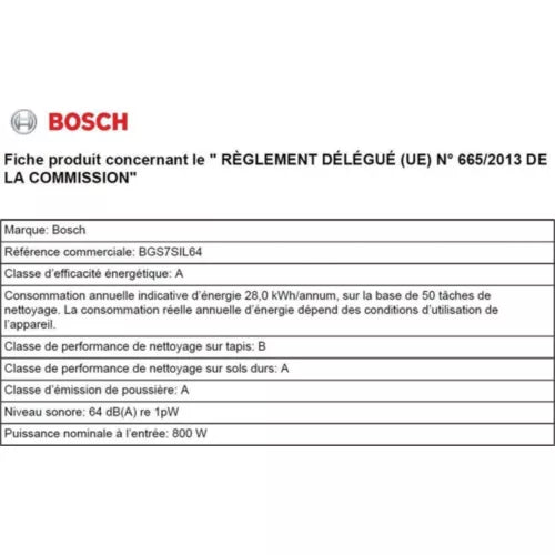 Aspirateur sans sac BOSCH BGS7SIL64