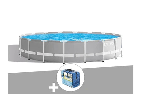 Piscine Tubulaire Intex Kit Piscine Tubulaire Intex Prism Frame Ronde 5,49 X 1,22 M + Bâche À Bulles