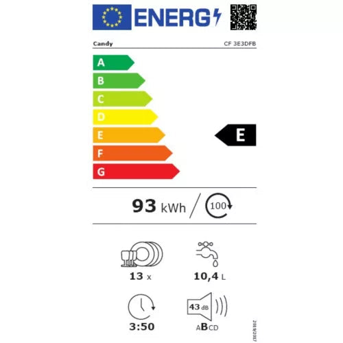 Lave vaisselle 60 cm CANDY CF 3E3DFB
