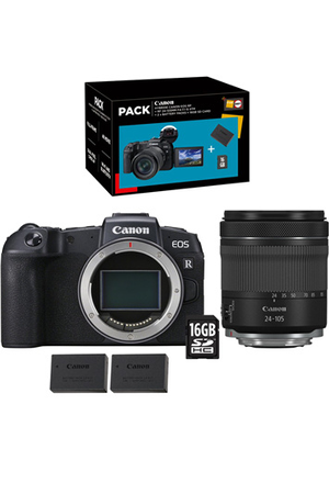 Appareil photo hybride CANON PACK EOS RP + RF 24-105 MM F/4-7.1 IS STM + SECONDE BATTERIE LP-E17 + CARTE SD 16GO