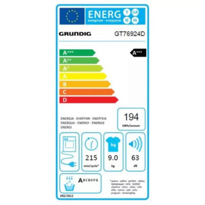 Sèche linge pompe à chaleur GRUNDIG GT76924D SupremeRefresh